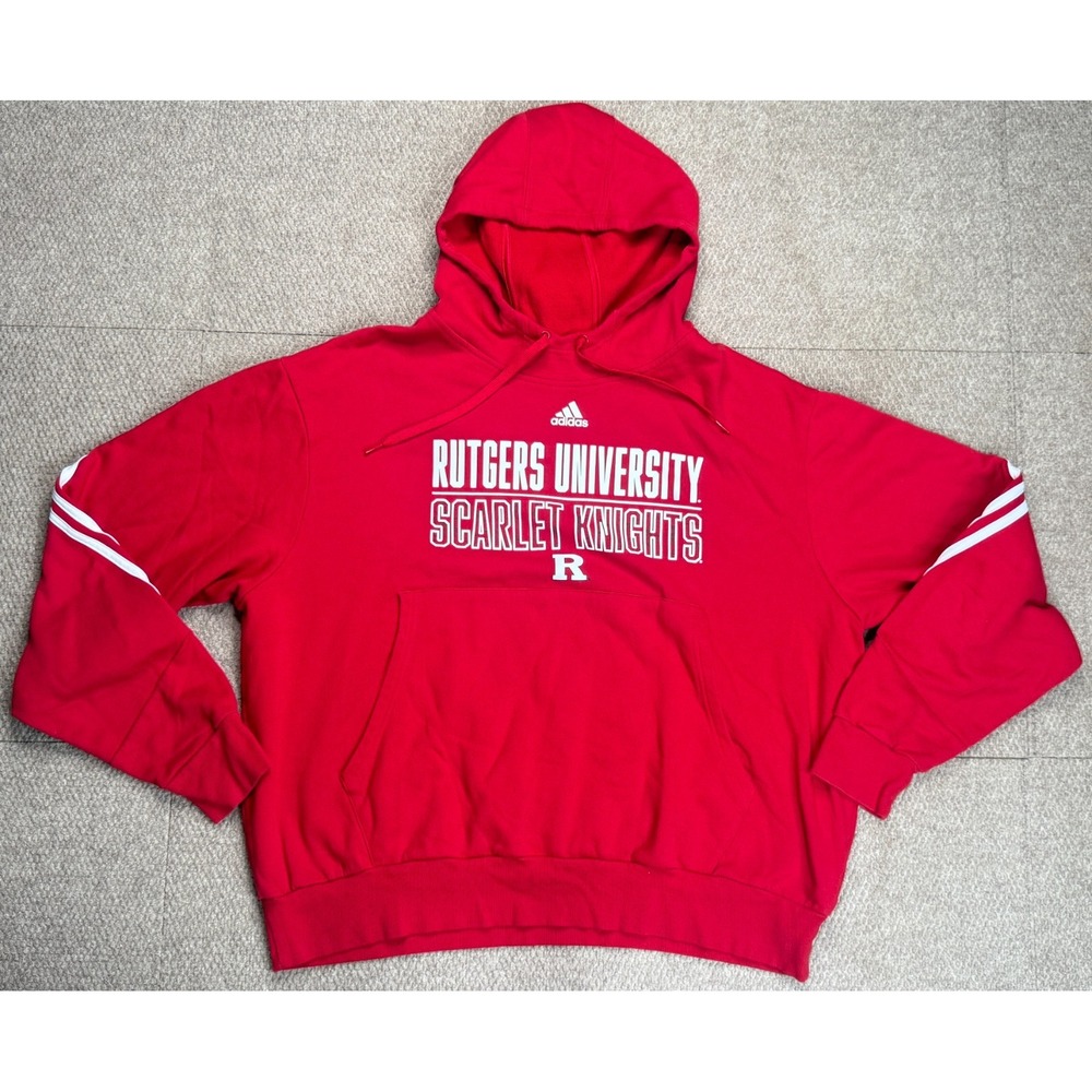 Adidas NCAA Rutgers University Scarlet Knights Long‎ Sleeve Hoodie Size 2XL